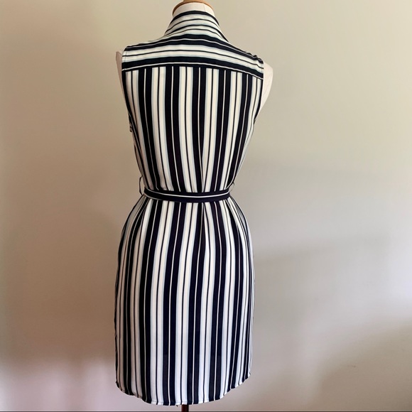Striped Sleeveless Wrap Dress - Picture 2 of 6
